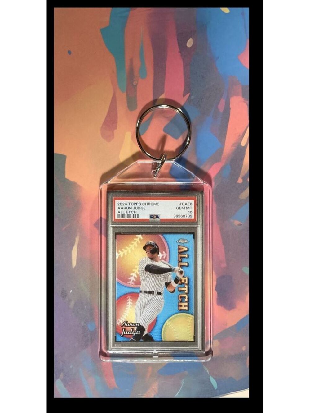 3055 Aaron Judge 2024 Topps Chrome All Etch Custom Keychain-Gift - Picture 1 of 7